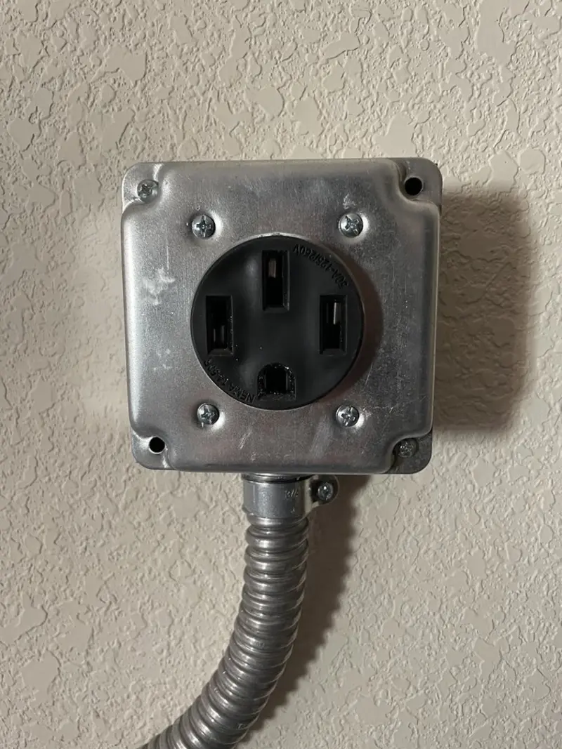 NEMA 14-50 outlet installed for Electrical Panel Upgrade in Alpine